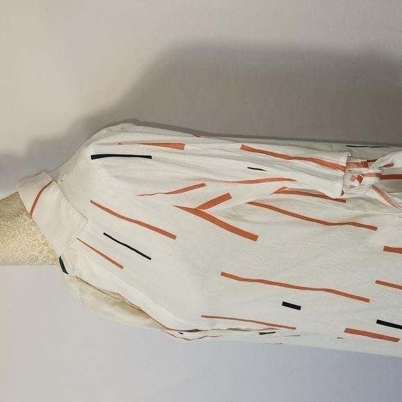 Lush Women's White Tie Short Sleeve Rayon Blend 3/4 Button Pull Over Shirt Dress - Picture 6 of 14